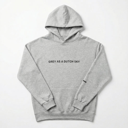 "Grey as a Dutch sky" oversized grey hoodie unisex