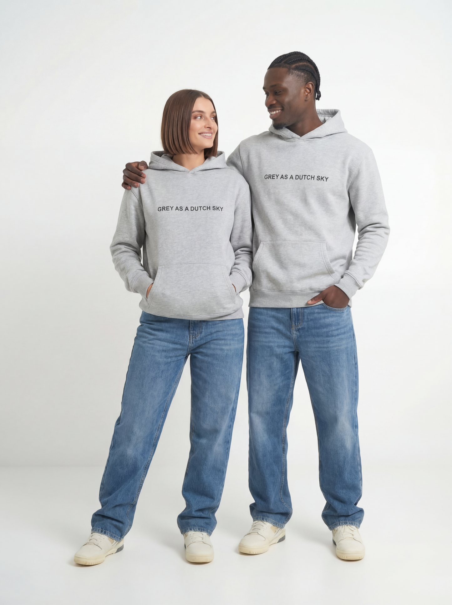 "Grey as a Dutch sky" grey hoodie unisex