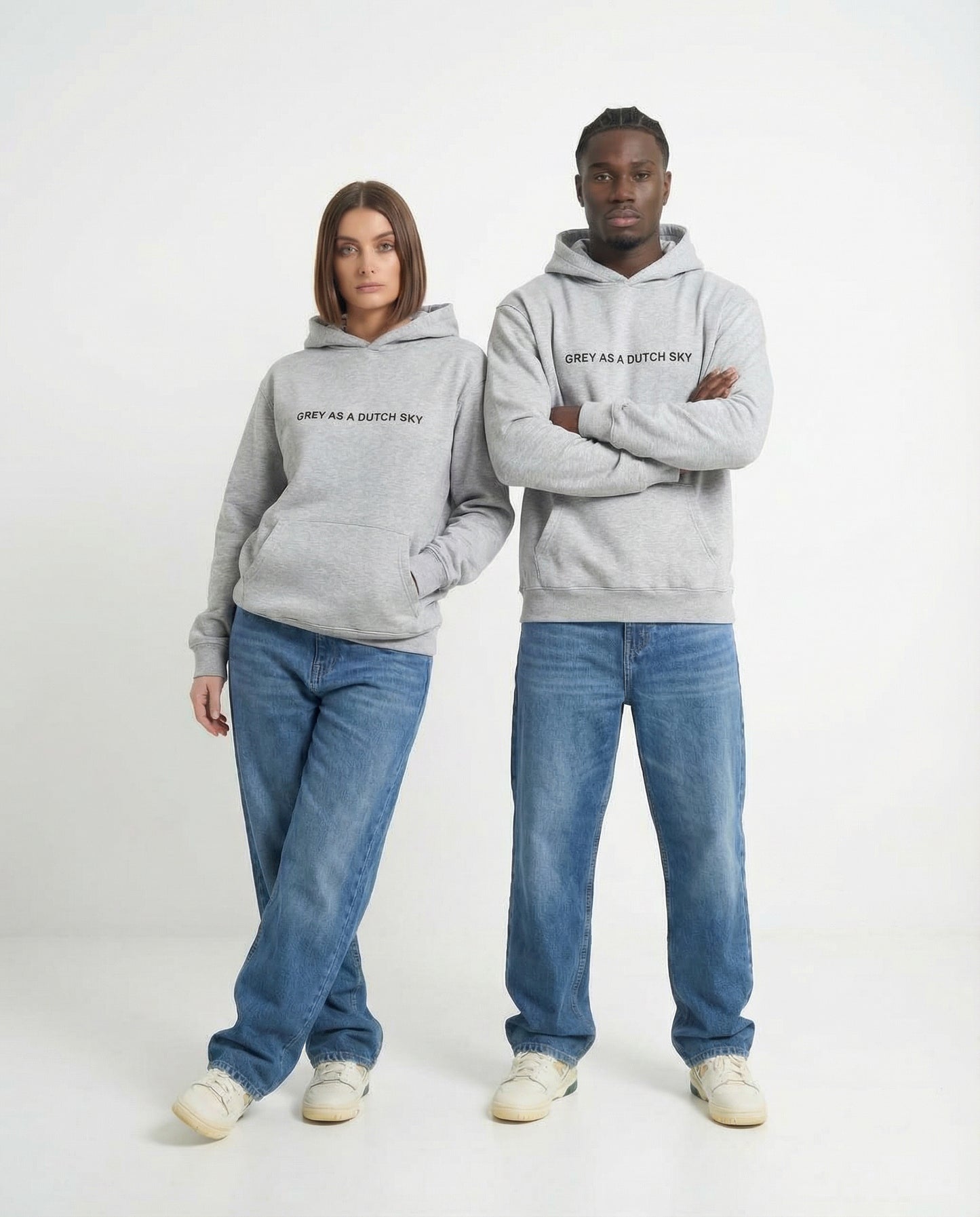 "Grey as a Dutch sky" grey hoodie unisex