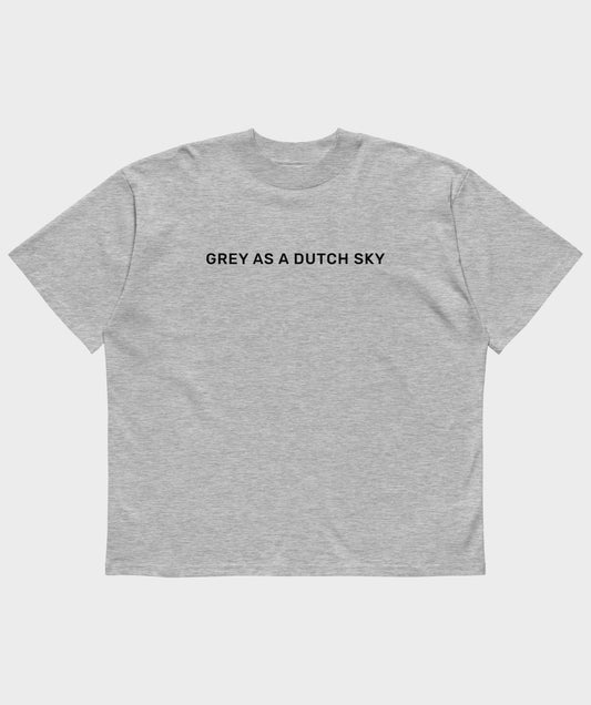 "Grey as a Dutch sky" oversized high neck t-shirt unisex