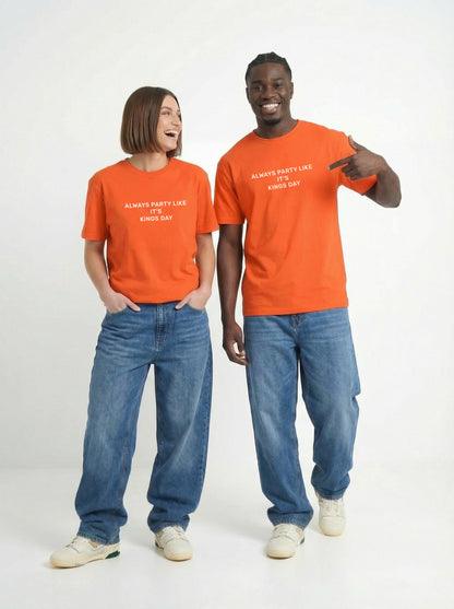 "Always Party Like It's Kings Day" oversized t-shirt unisex, Limited edition