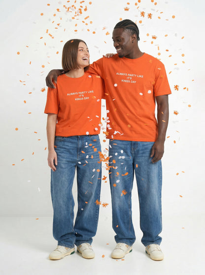 "Always Party Like It's Kings Day" oversized t-shirt unisex, Limited edition